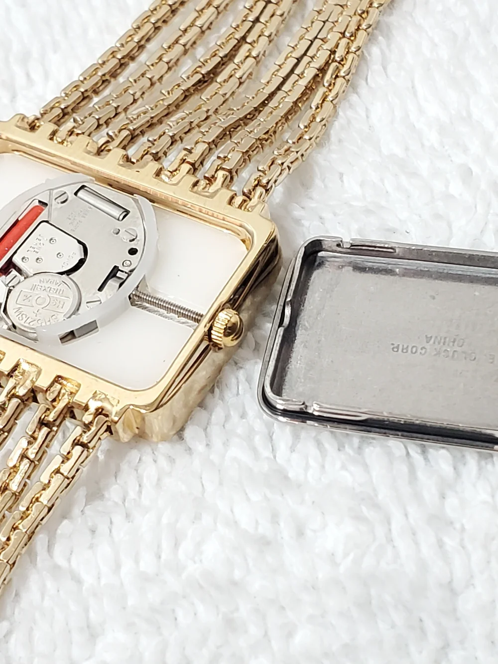 Anne Klein Watch Women's Gold Tone Multi Strand Chain Diamond Watch Silver Dial